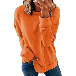 Womens Color Block Crewneck Sweatshirt Long Sleeve Pullover Fall Casual Top